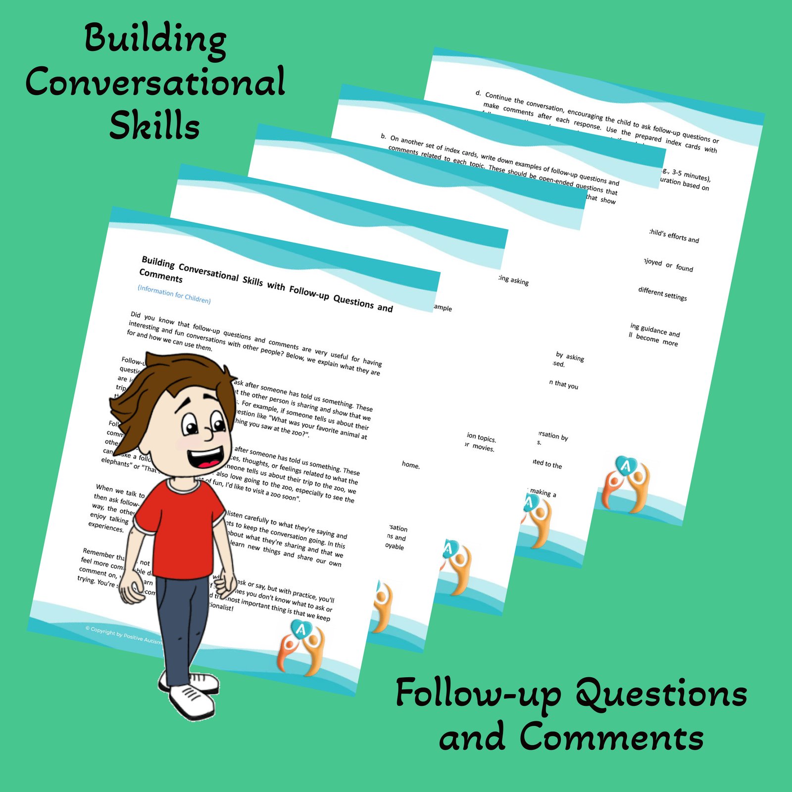 Building Conversational Skills with Follow-up Questions and Comments. (Worksheets To Teach Conversations Skills To Autistic Children)