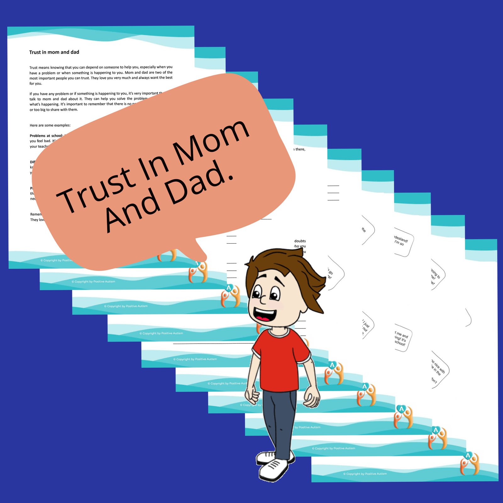 Confía en mamá y papá. (Hojas de trabajo para enseñar a los niños a buscar ayuda y habilidades sociales)