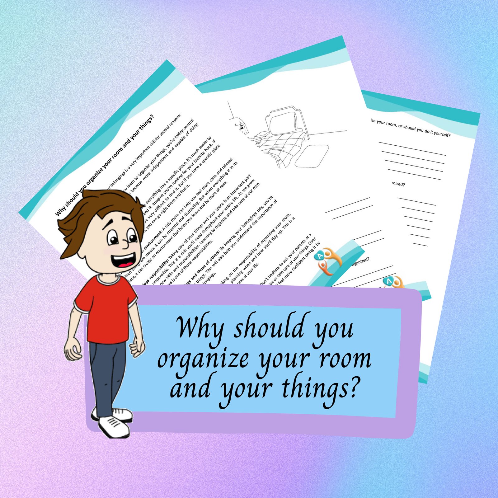 ¿Por qué deberías organizar tu habitación y tus cosas? (Hojas de trabajo para enseñar a los niños independencia y habilidades para la vida)
