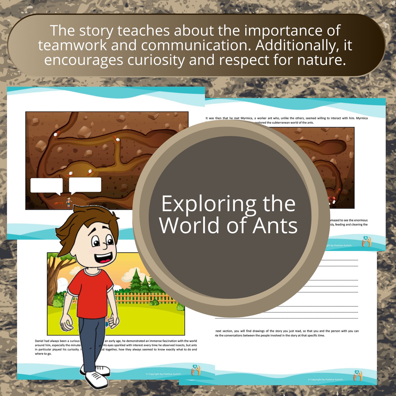 Explorando el mundo de las hormigas. (Actividad para practicar la comprensión lectora y las habilidades de conversación para niños autistas)