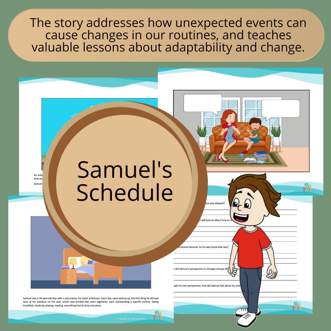 Horario de Samuel: (Actividad para practicar la comprensión lectora y las habilidades sociales para niños autistas)