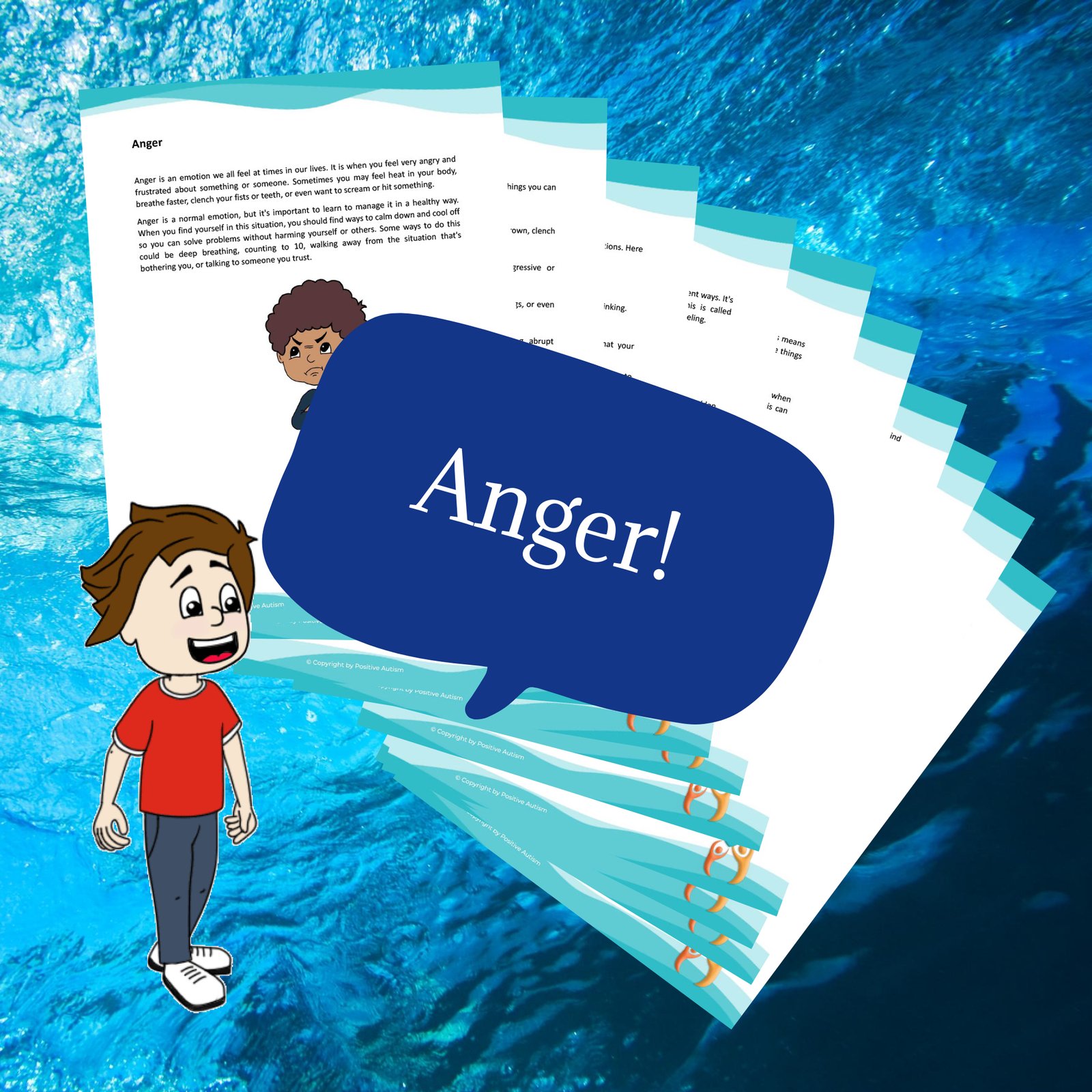 Enojo. (Hojas de trabajo de actividades para enseñar habilidades sociales y emocionales a niños autistas)