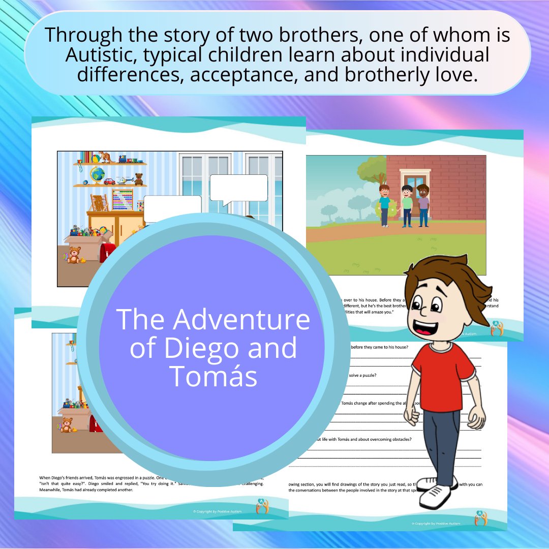 La aventura de Diego y Tomás. (Actividad para practicar la comprensión lectora y las habilidades de empatía para niños)