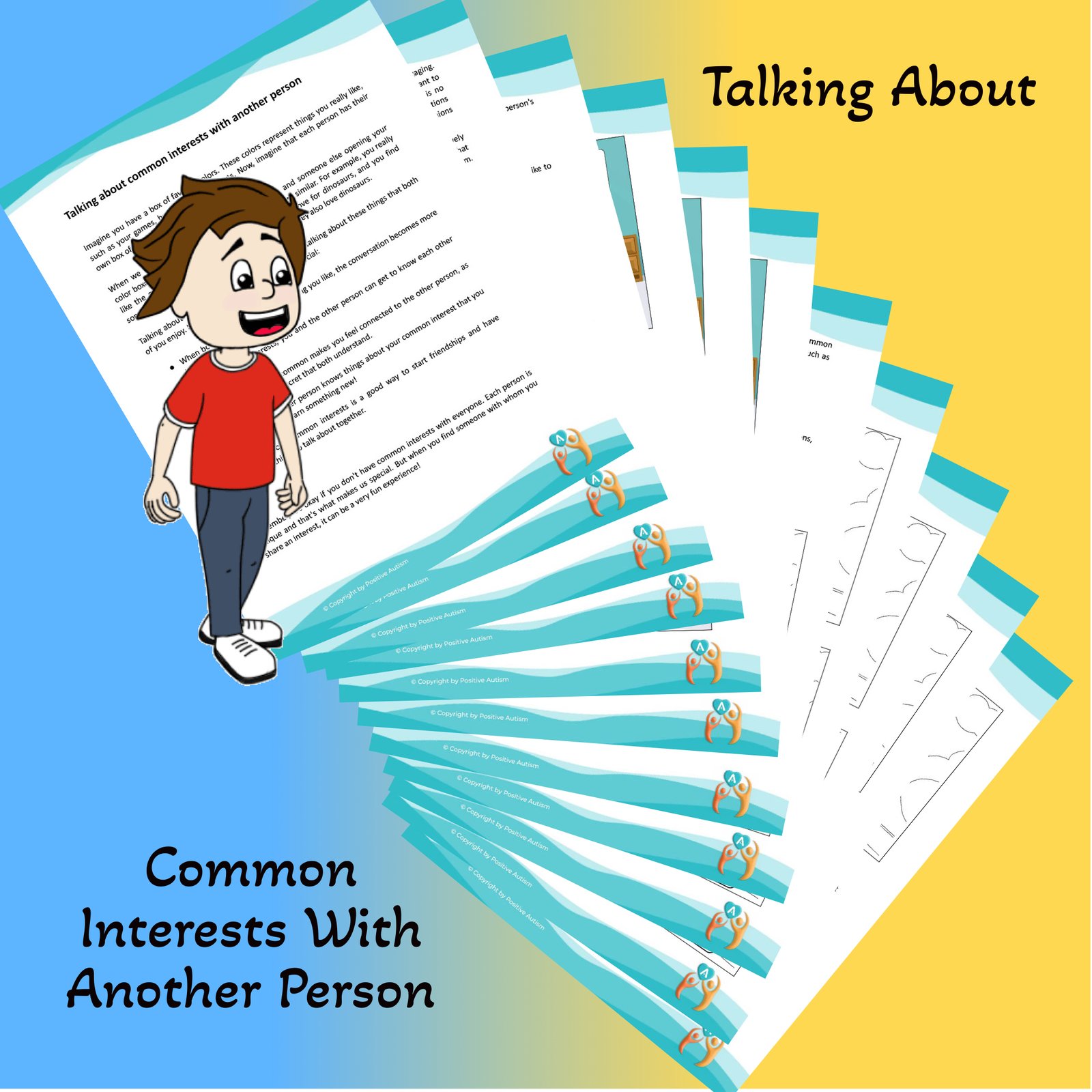 Talking about common interests with another person. (Worksheets To Teach Conversations Skills To Autistic Children)