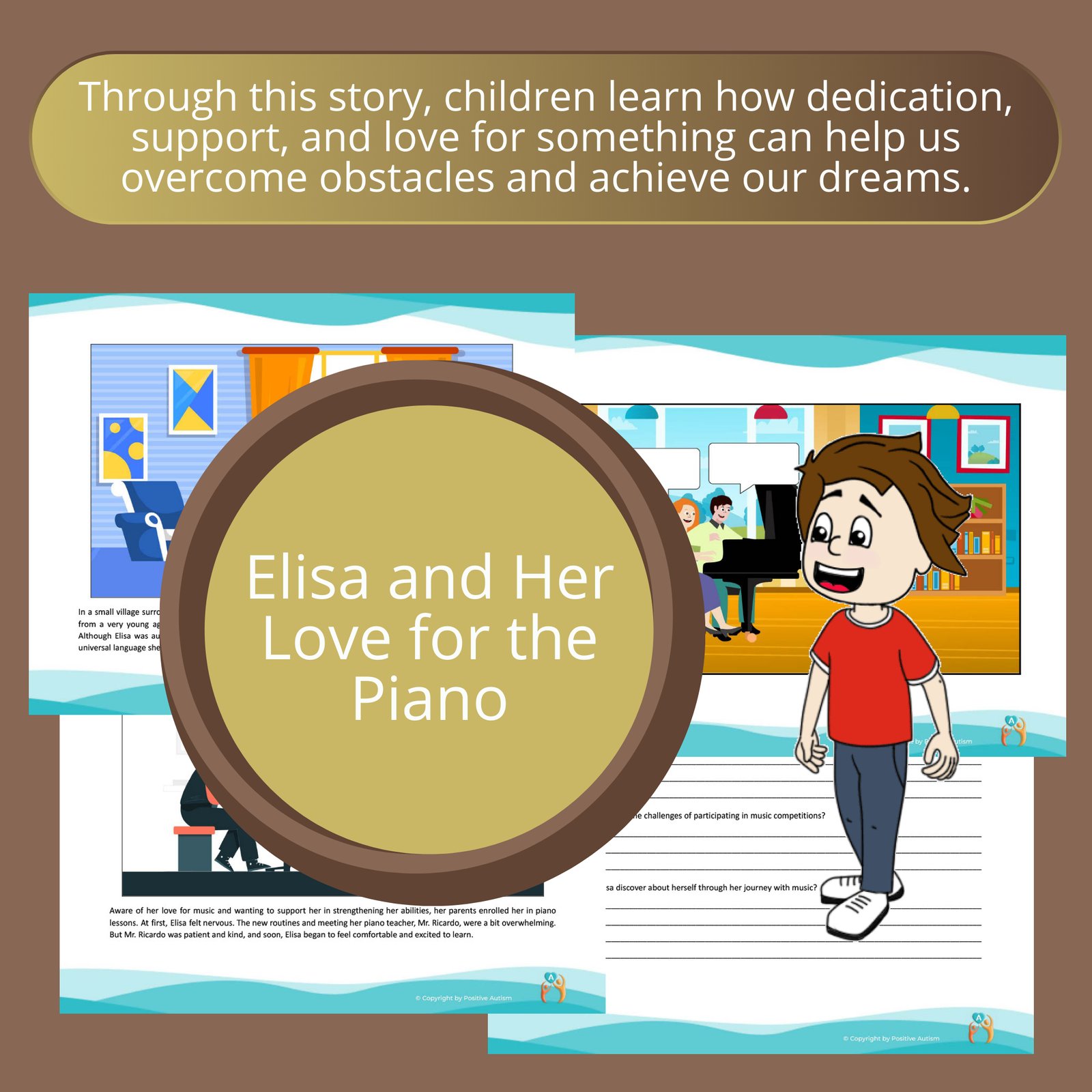 Elisa y su amor por el piano. (Actividad para practicar la comprensión lectora y las habilidades para la vida en niños y jóvenes autistas)