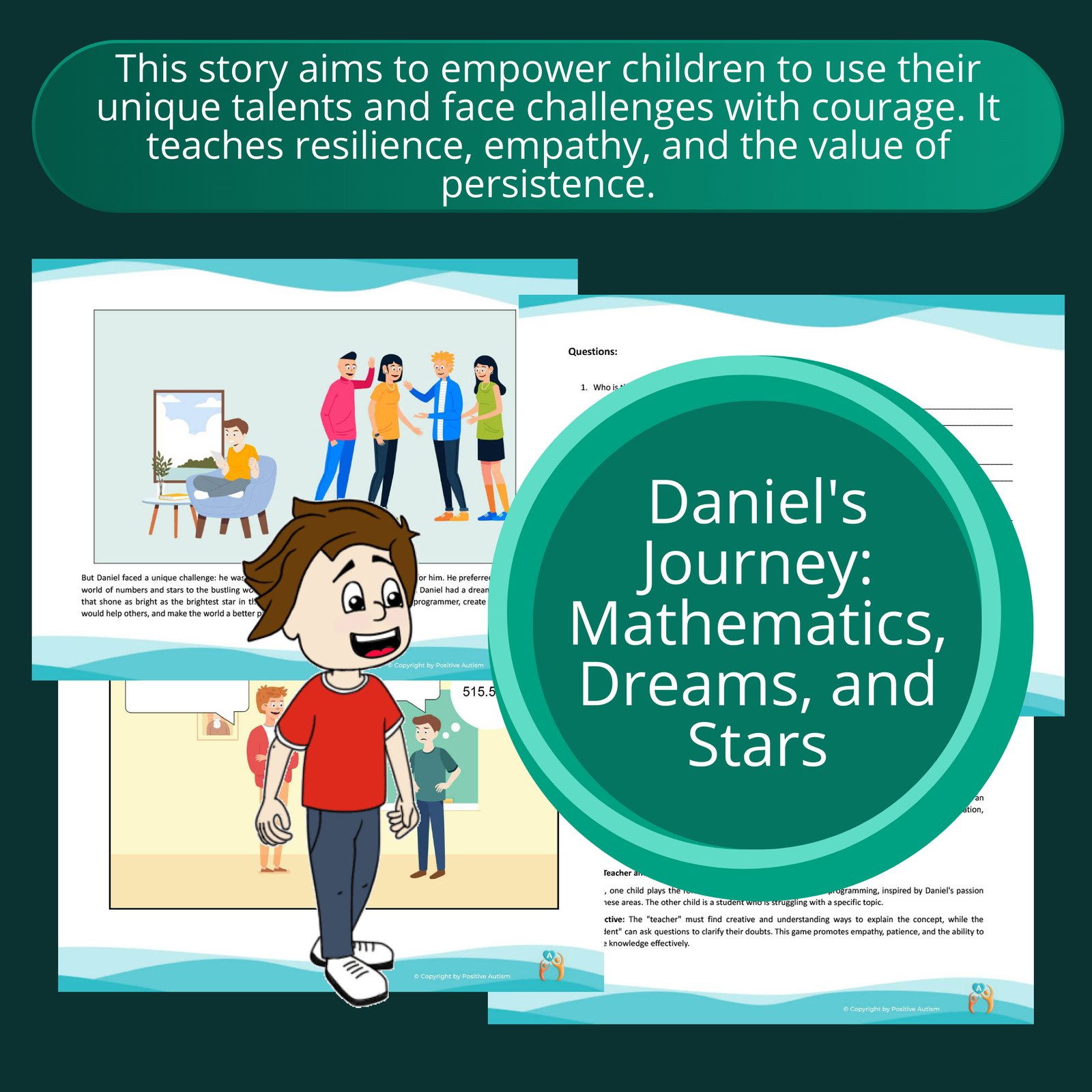 El viaje de Daniel: matemáticas, sueños y estrellas. (Actividad para practicar la comprensión lectora y las habilidades sociales para niños autistas)