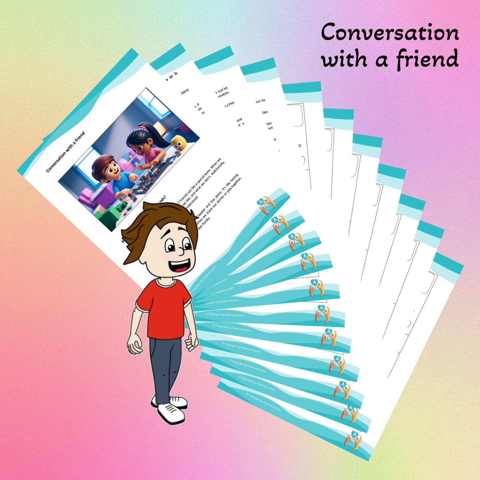 Conversation with a friend. (Worksheets To Teach Conversations Skills To Autistic Children)