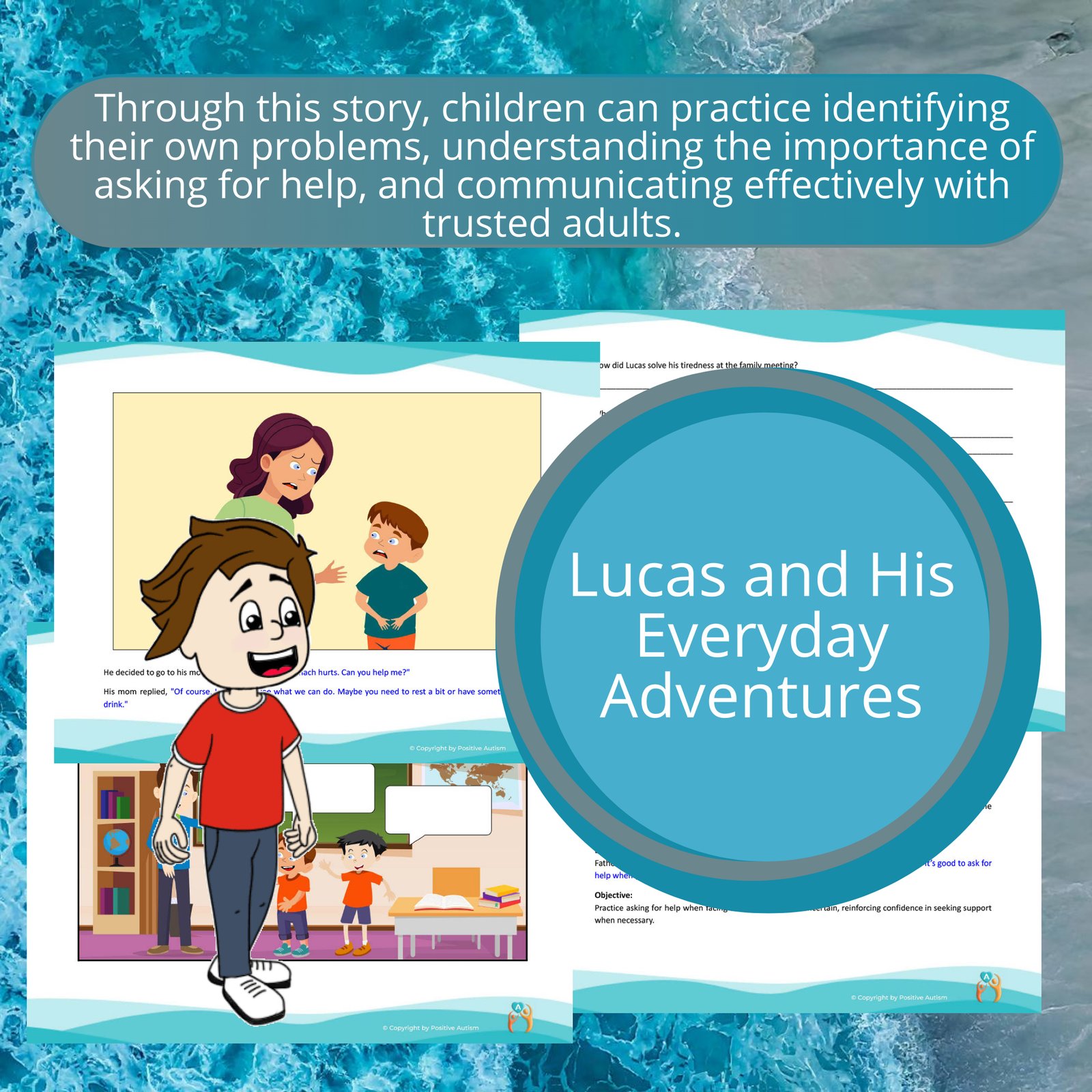 Lucas y sus aventuras cotidianas. (Actividad para practicar la comprensión lectora y las habilidades para la vida en niños autistas)