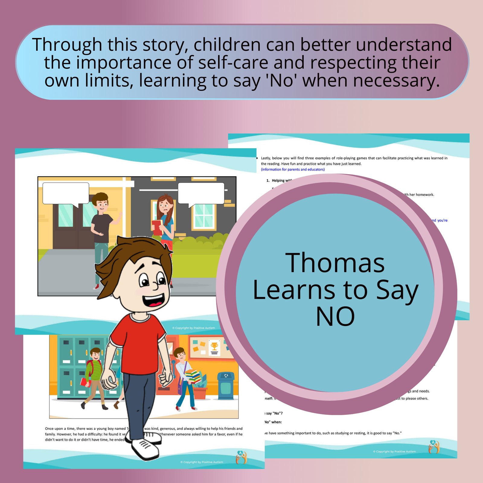 Thomas Learns to Say NO. (Activity To Practice Reading Comprehension And life Skills For Autistic Children)