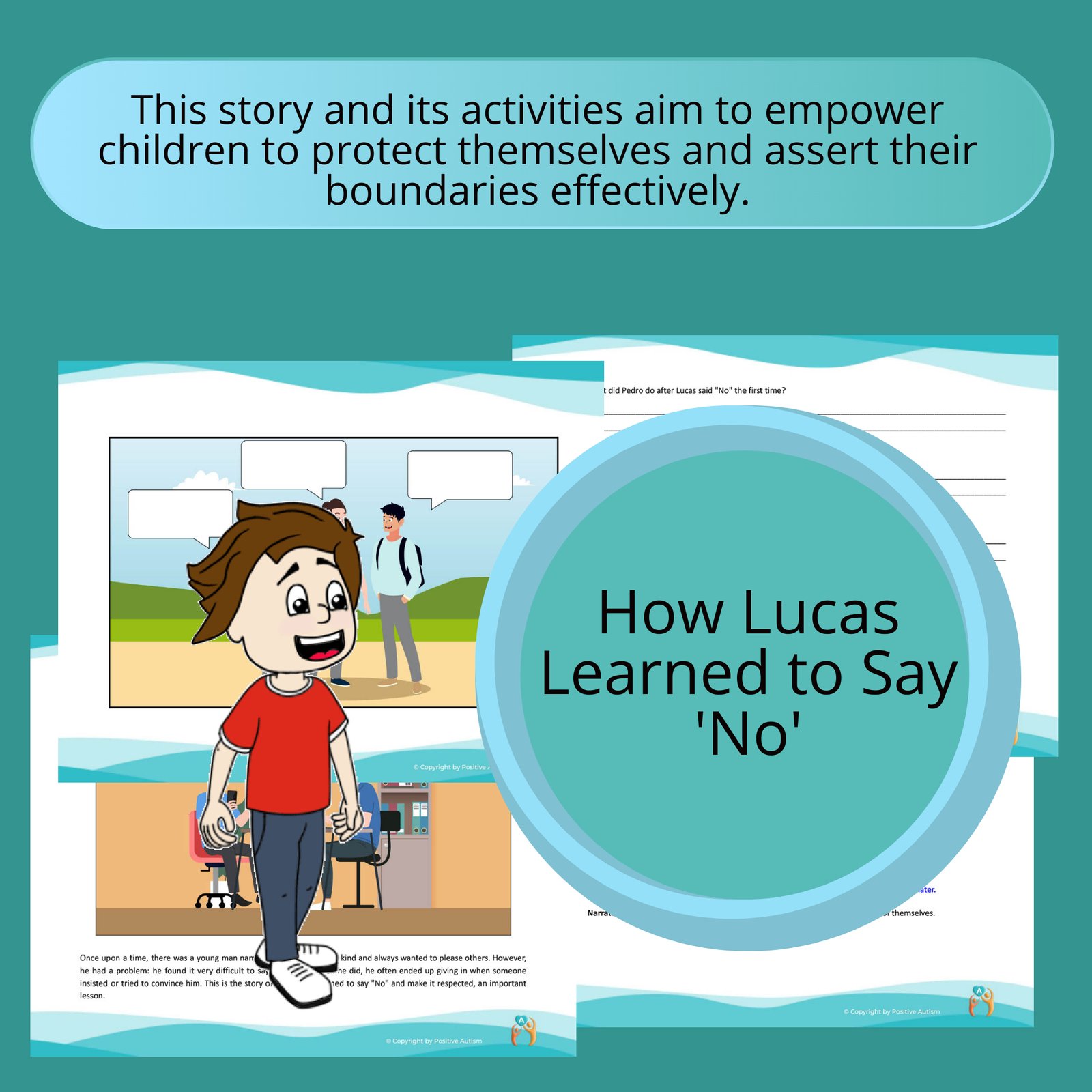 Cómo Lucas aprendió a decir 'no'. (Actividad para practicar la comprensión lectora y las habilidades para la vida en niños autistas)