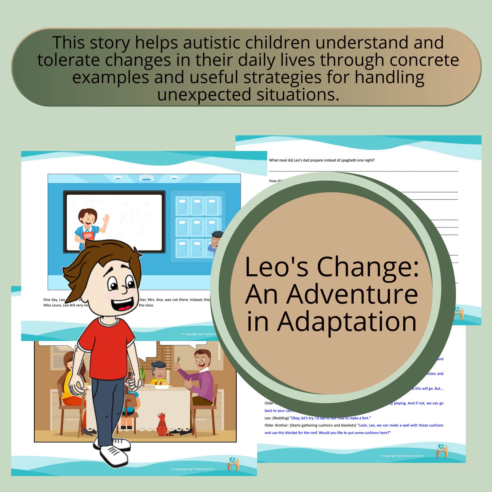 El cambio de Leo: una aventura en la adaptación. (Actividad para practicar la comprensión lectora y las habilidades para la vida en niños autistas)