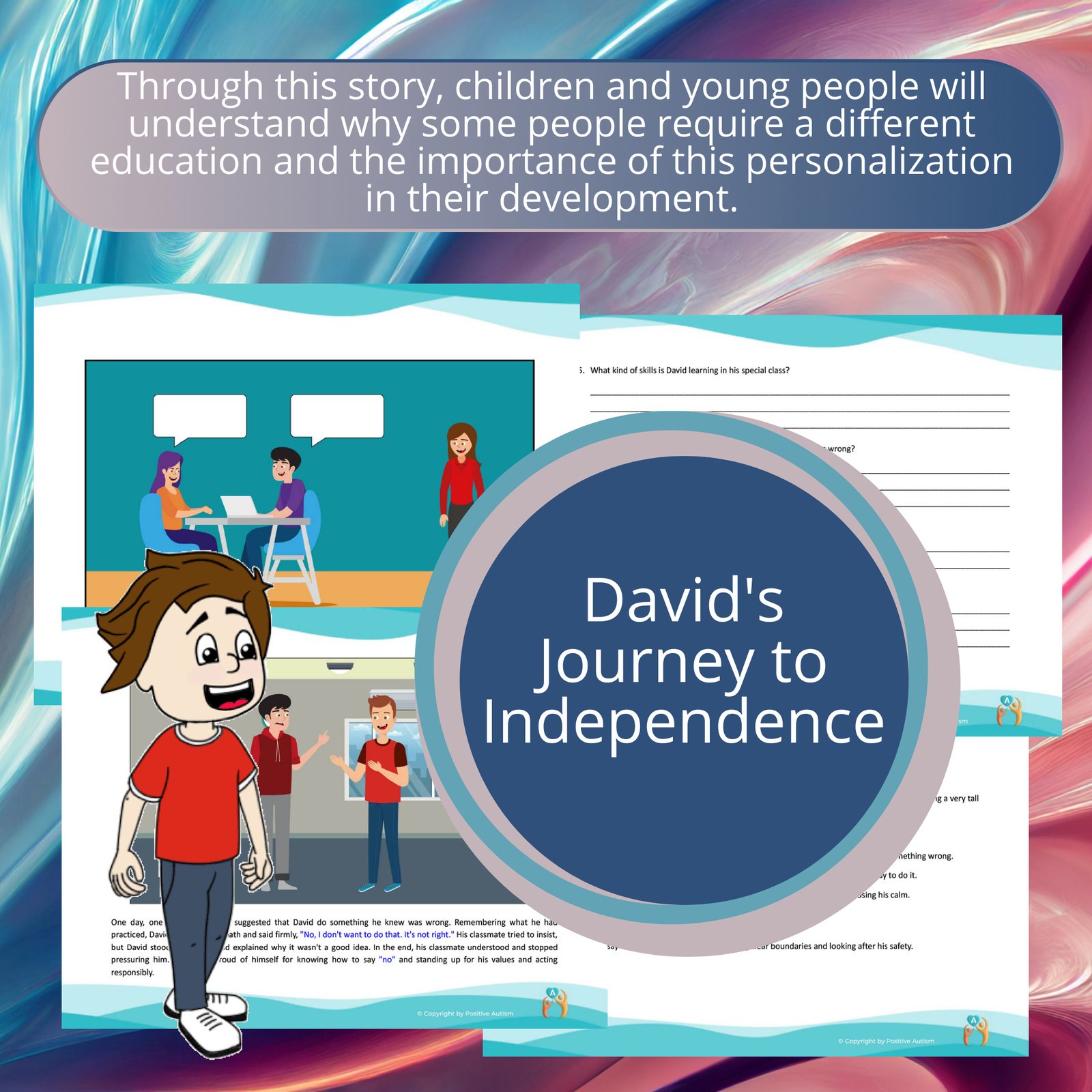 El viaje de David a la independencia. (Actividad para practicar la comprensión lectora y las habilidades para la vida en niños autistas)
