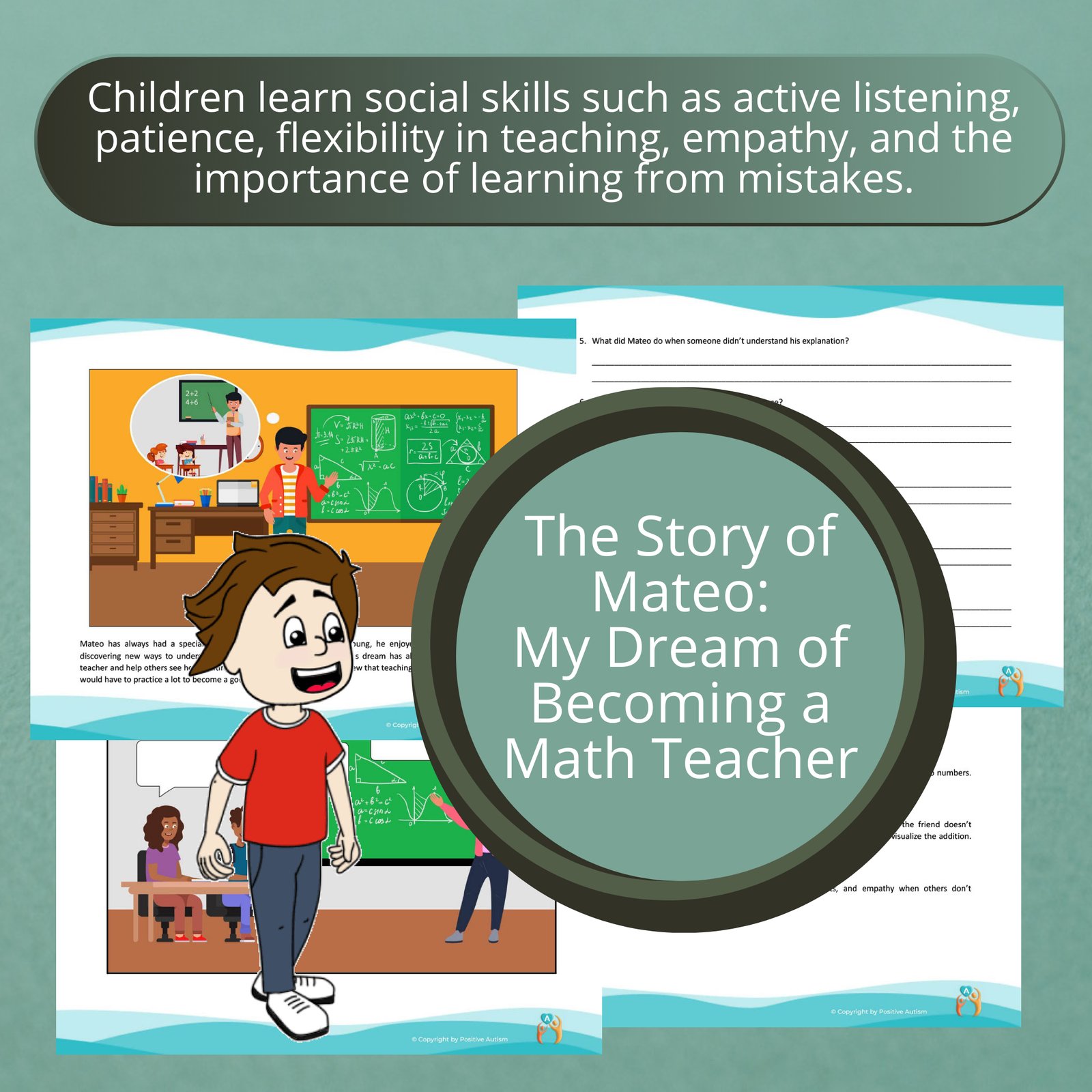 The Story of Mateo:  My Dream of Becoming a Math Teacher. (Activity To Practice Reading Comprehension And Life Skills For Autistic Children)