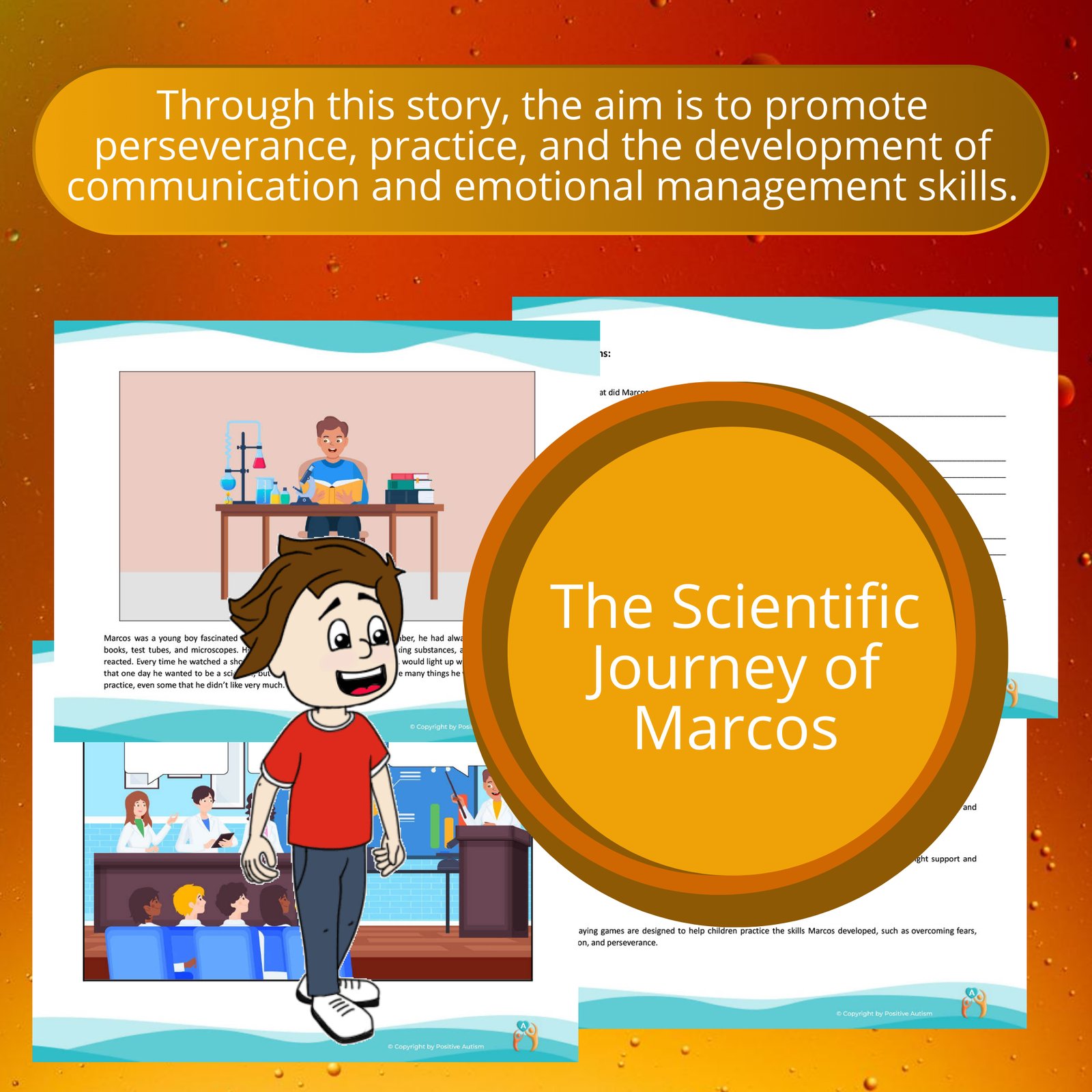 El viaje científico de Marcos. (Actividad para practicar la comprensión lectora y las habilidades para la vida en niños autistas)