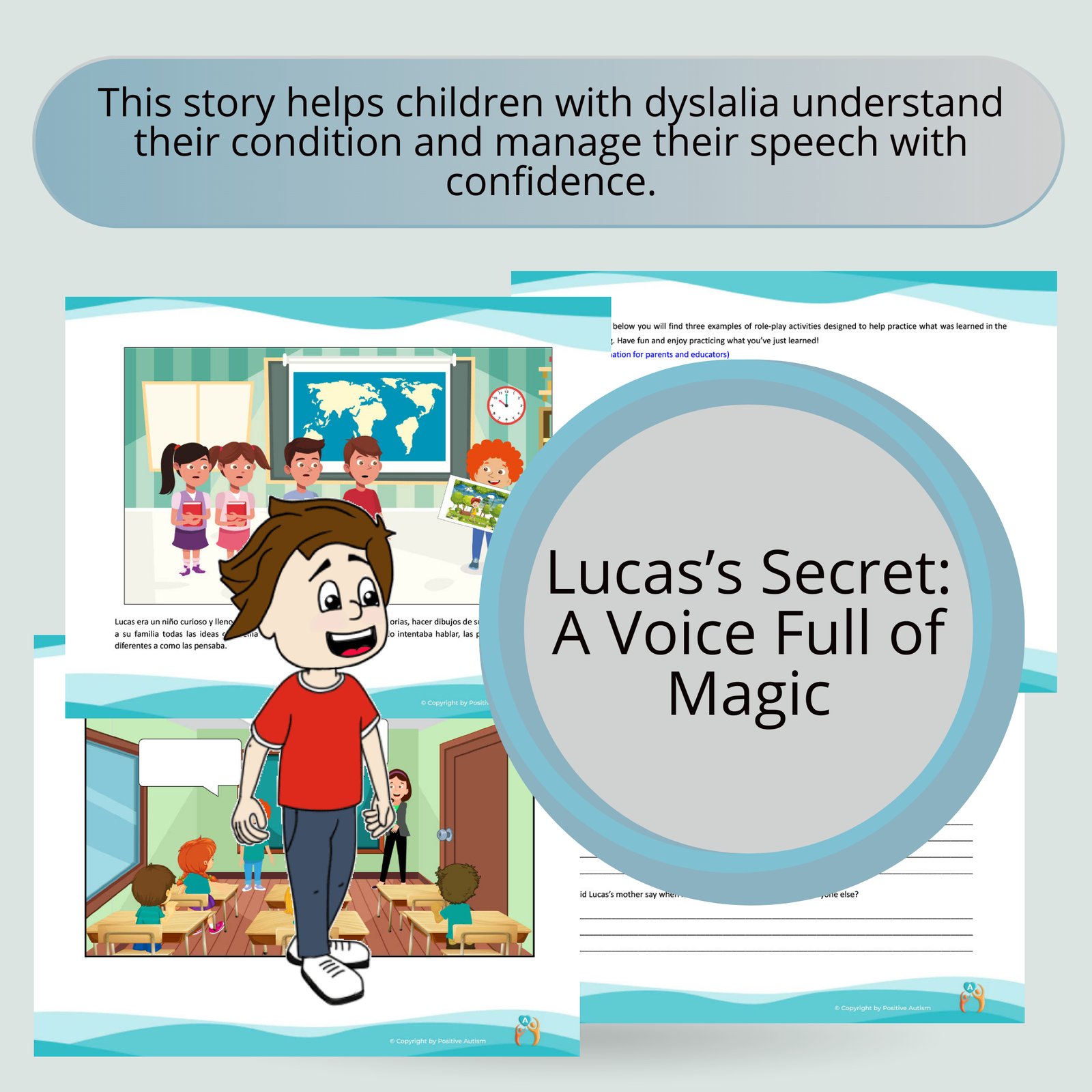 El secreto de Lucas: una voz llena de magia. (Actividad para practicar la comprensión lectora, el descubrimiento y la autoconciencia en niños con dislalia..)