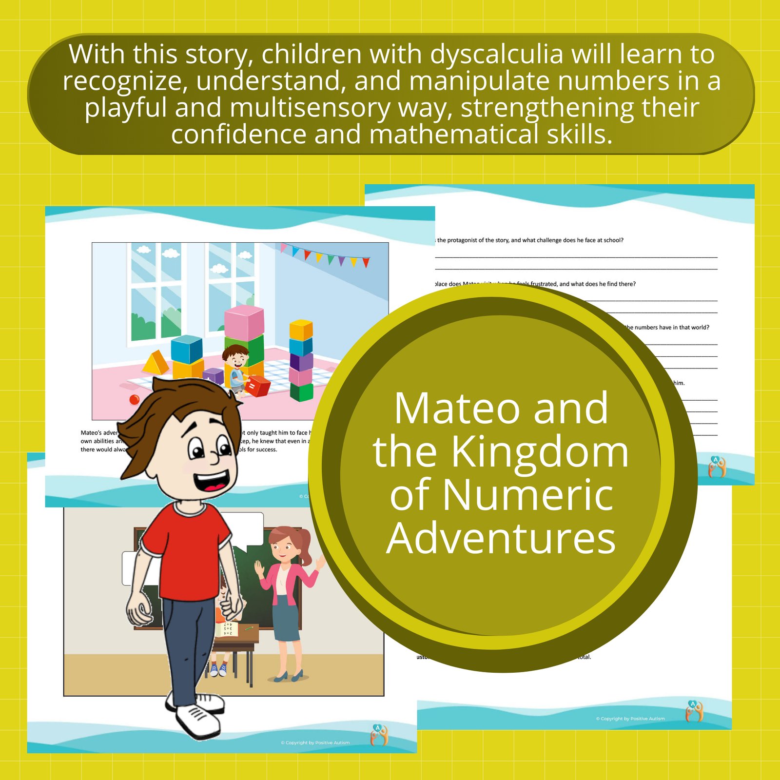 Mateo y el reino de las aventuras numéricas. (Actividad para practicar la comprensión lectora, el descubrimiento y la autoconciencia en niños con discalculia).