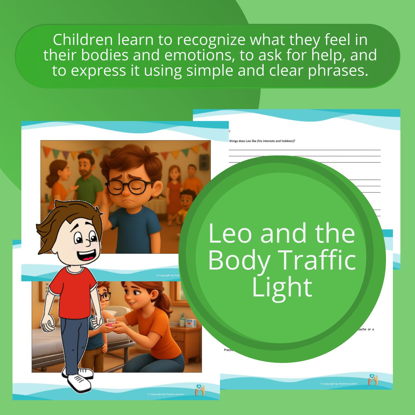 Leo and the Body Traffic Light. (Activity To Practice Reading Comprehension, Discovery And Self-Knowledge In Autistic Children.)